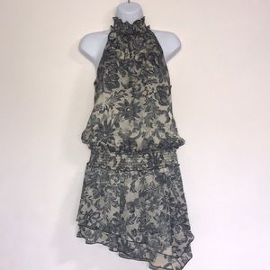 Gorgeous floral satin dress w/ rhinestone detail
